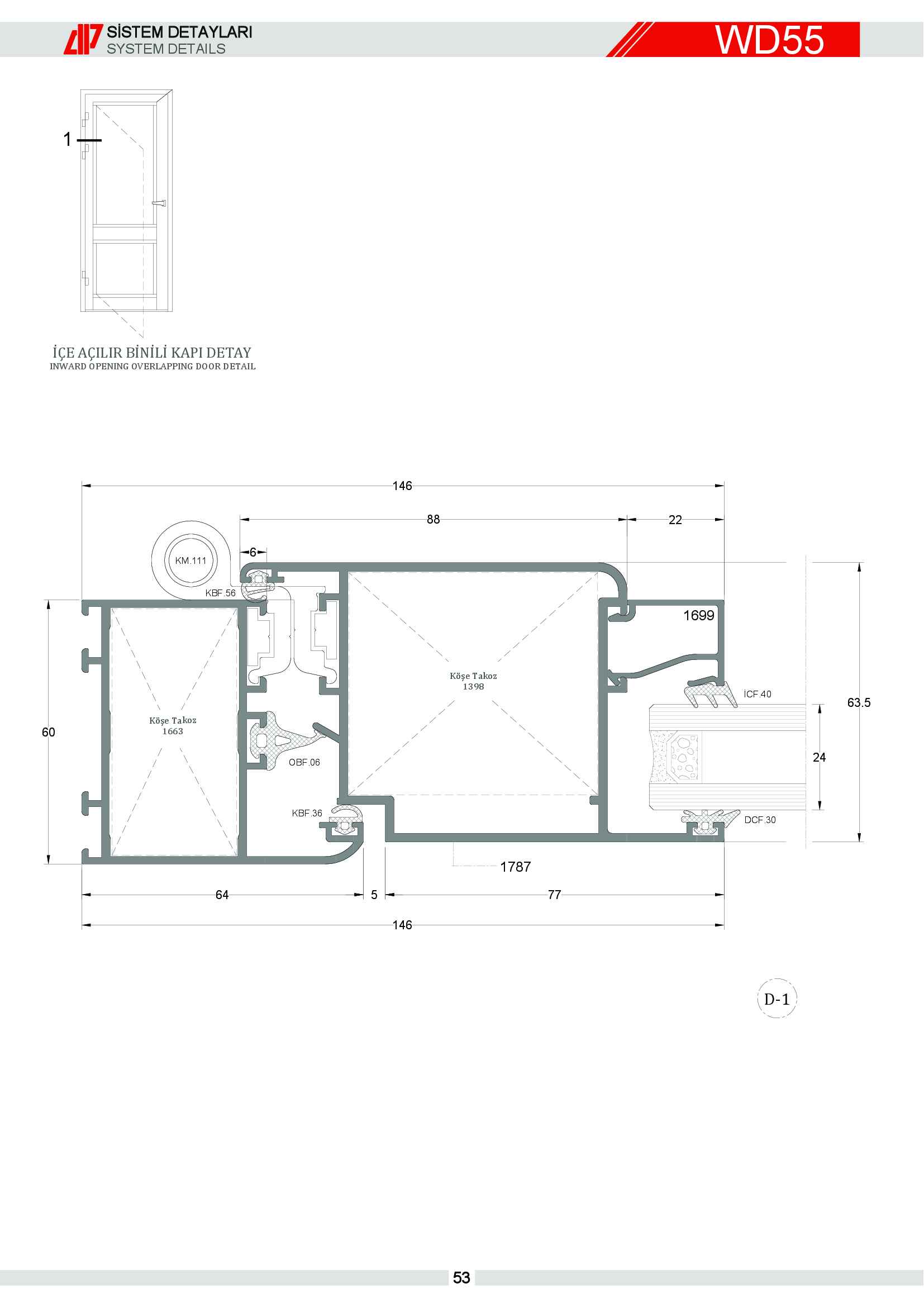 S 55 Yalıtımsız Alüminyum 52